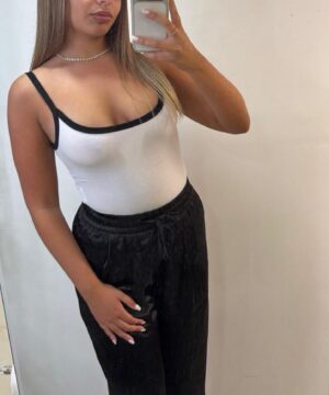 Pantalone in satin nero
